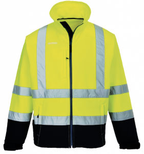 High Visibility Yellow Navy S425YNR Portwest Softshell Jacket